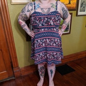 BORDER PRINT CHALLIS SUNDRESS